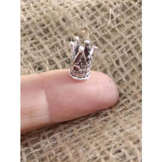 Miniature tall Metal Crown, silver or gold