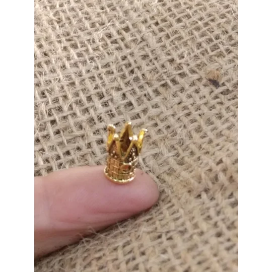 Miniature tall Metal Crown, silver or gold
