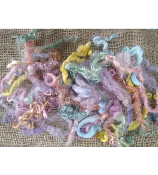 Spring Time, mixed pastel colour colors, from mixed breeds curly sheep