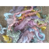 Spring Time, mixed pastel colour colors, from mixed breeds curly sheep