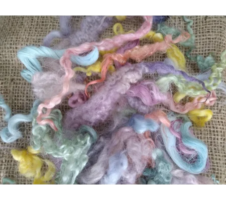 Spring Time, mixed pastel colour colors, from mixed breeds curly sheep