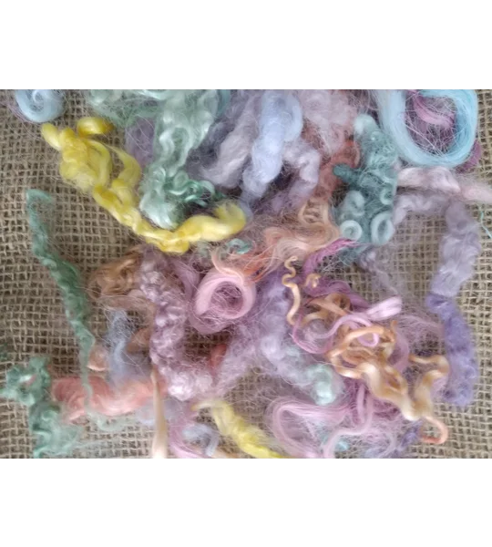 Spring Time, mixed pastel colour colors, from mixed breeds curly sheep