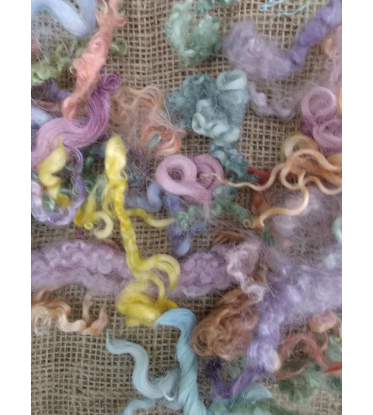 Spring Time, mixed pastel colour colors, from mixed breeds curly sheep