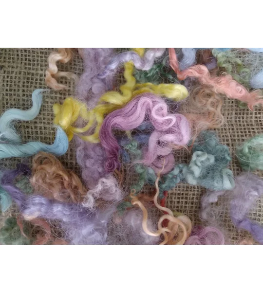 Spring Time, mixed pastel colour colors, from mixed breeds curly sheep