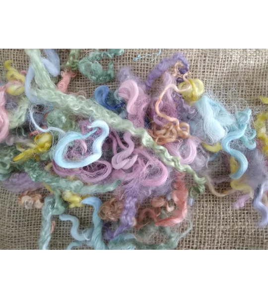 Spring Time, mixed pastel colour colors, from mixed breeds curly sheep