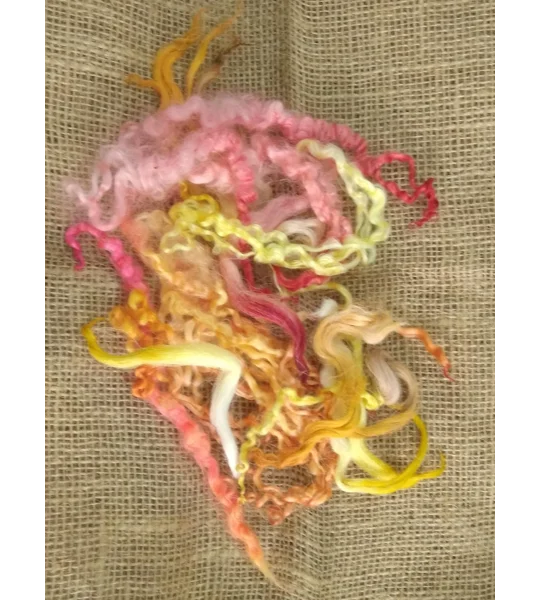 Sunset Mix, 10g mixed orange/yellow/red/pink colors, from mixed breeds curly sheep