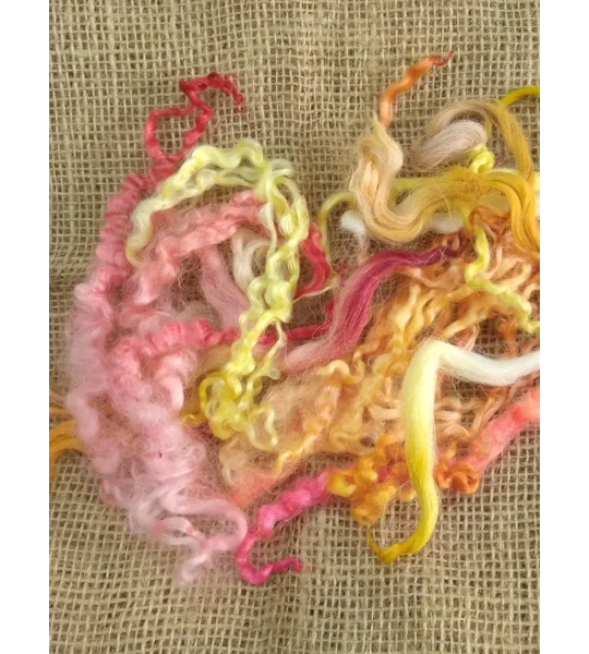 Sunset Mix, 10g mixed orange/yellow/red/pink colors, from mixed breeds curly sheep