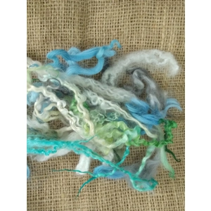 Seascape Mix, 10g mixed greens/blues/grey colors, from mixed breeds curly and wavy sheep