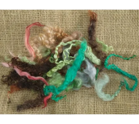 Landscape Mix, 10g mixed greens/brown/grey colors, from mixed breeds curly sheep