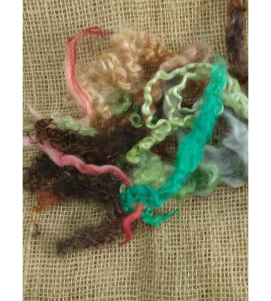 Landscape Mix, 10g mixed greens/brown/grey colors, from mixed breeds curly sheep