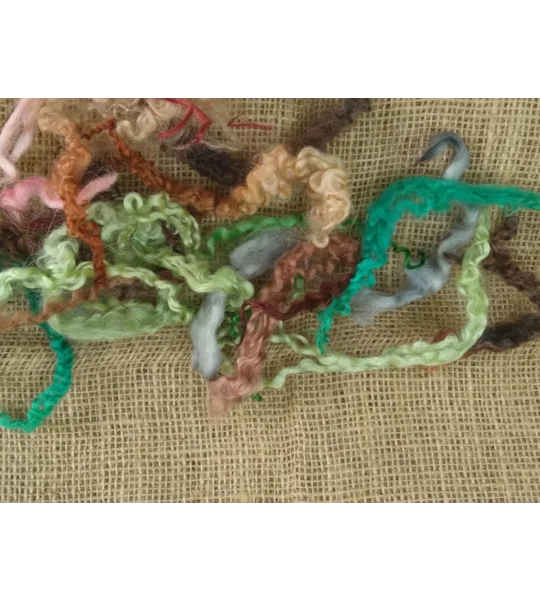 Landscape Mix, 10g mixed greens/brown/grey colors, from mixed breeds curly sheep