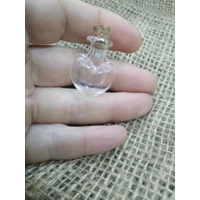 miniature heart shaped glass potion bottle with cork stopper