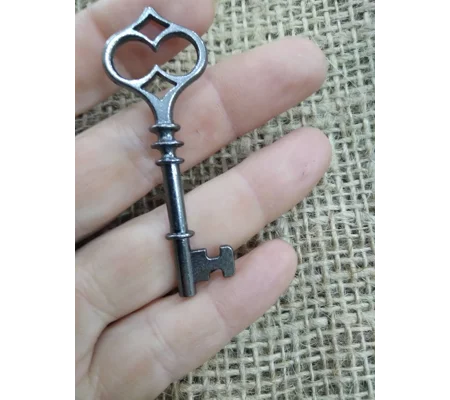 black colour metal key, prop, crafting supplies