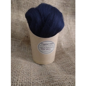 Combed UK Shetland Wool  top dyed in Dark Navy Blue  Tones 25g