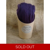 Combed UK Shetland Wool top dyed in Dark Violet Tones 25g