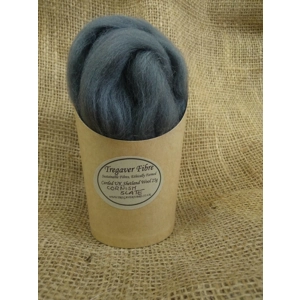 Combed UK Shetland Wool top dyed in Cornish Slate Grey  tones Shades 25g