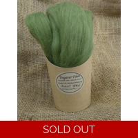 Combed UK Shetland Wool top dyed in Light Sage Green Tones 25g