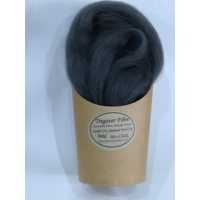Combed UK Shetland Wool top dyed in Dark Pewter Shades 25g