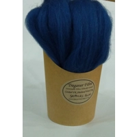 Combed UK Shetland Wool top dyed in Sapphire Blue Shades 25g