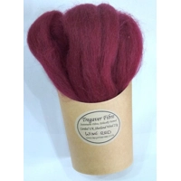 Combed UK Shetland Wool  top dyed in Wine Red Shades 25g