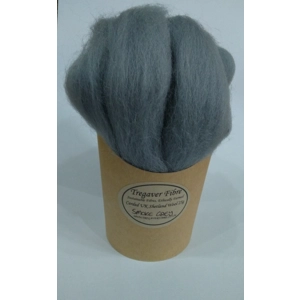 Combed UK Shetland Wool top dyed in Smoke Grey tones Shades 25g