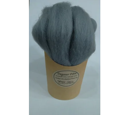 Combed UK Shetland Wool top dyed in Smoke Grey tones Shades 25g