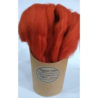 Combed UK Shetland Wool top dyed in Carrot Orange  tones Shades 25g