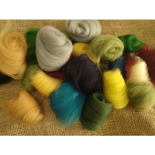 Lovely leftovers - Combed UK Shetland Wool tops dyed in Mixed Colours 25g