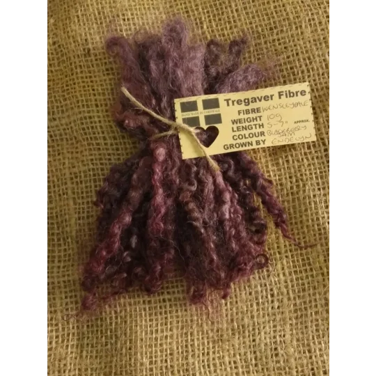 Blackberry Jam, deep purple/pink Wensleydale Curly wool locks, 10g (v)