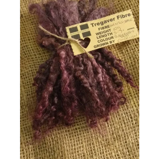 Blackberry Jam, deep purple/pink Wensleydale Curly wool locks, 10g (v)