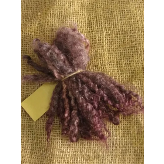 Blackberry Jam, deep purple/pink Wensleydale Curly wool locks, 10g (v)