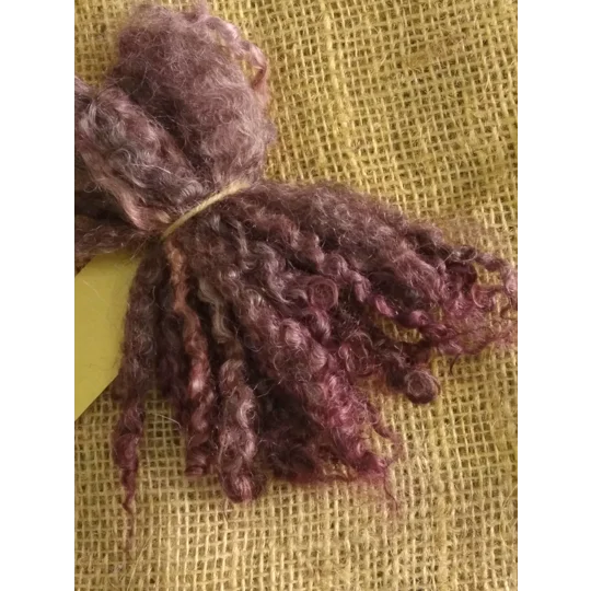 Blackberry Jam, deep purple/pink Wensleydale Curly wool locks, 10g (v)