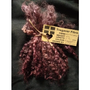 Blackberry Jam, deep purple/pink Wensleydale Curly wool locks, 10g (v)