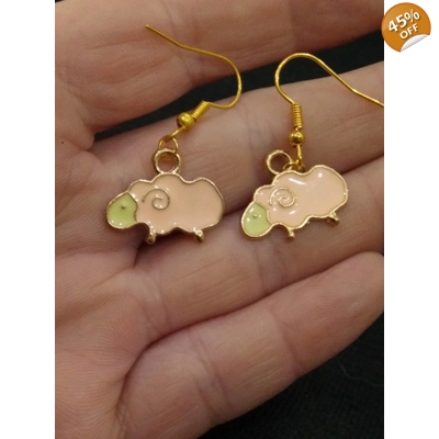 Cute pink  sheep Earrings, perfect gift for sheep lovers