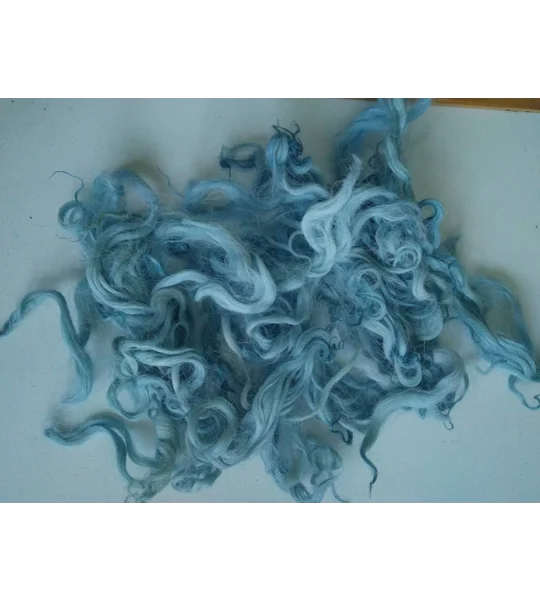 Pastel Blue curly wool and locks, 10g Devon and Cornwall Longwool