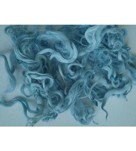 Pastel Blue curly wool and locks, 10g Devon and Cornwall Longwool