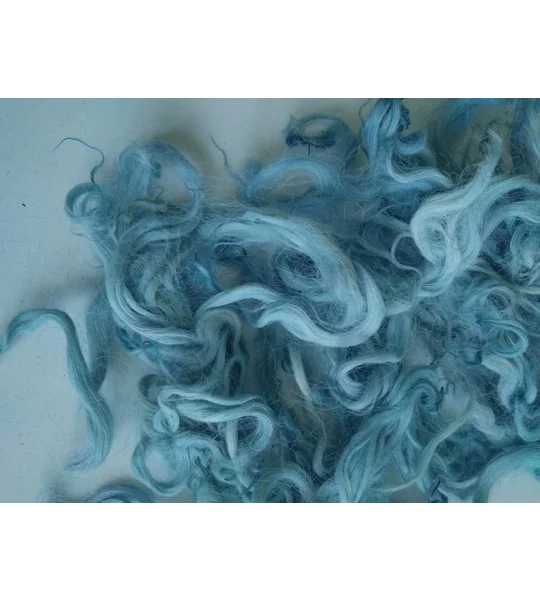 Pastel Blue curly wool and locks, 10g Devon and Cornwall Longwool