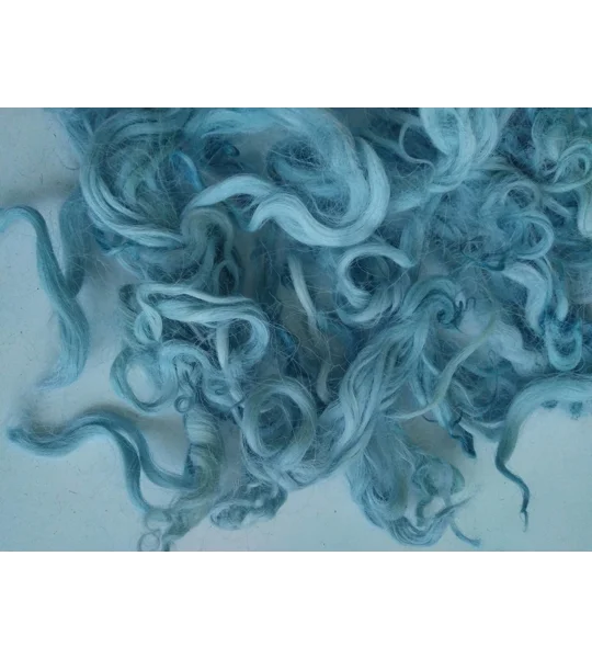 Pastel Blue curly wool and locks, 10g Devon and Cornwall Longwool