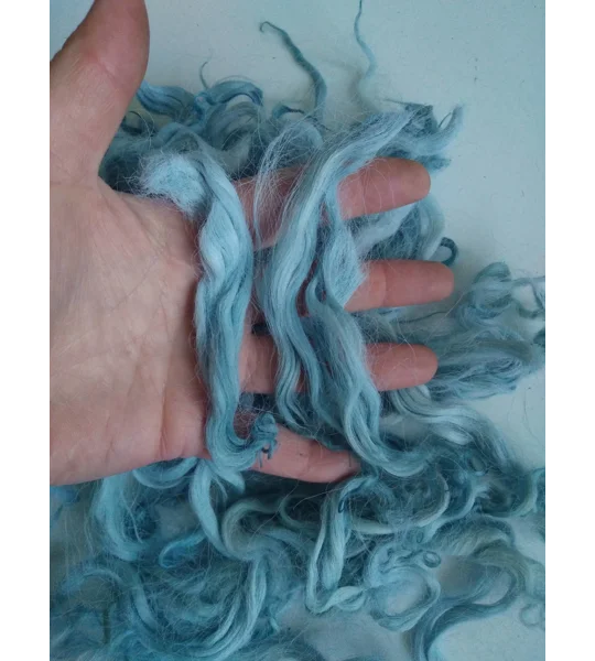 Pastel Blue curly wool and locks, 10g Devon and Cornwall Longwool