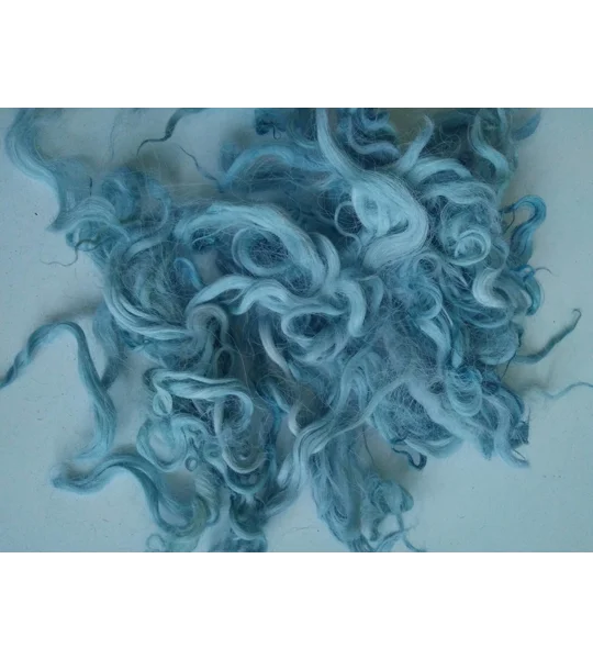 Pastel Blue curly wool and locks, 10g Devon and Cornwall Longwool
