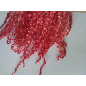 Red Pink orange Teeswater wool locks, 28g 14g or 7g