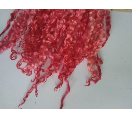 Red Pink orange Teeswater wool locks, 28g 14g or 7g