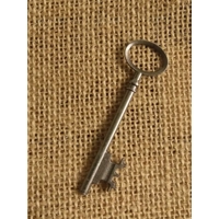 Dark silver colour metal key, prop, crafting supplies