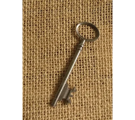 Dark silver colour metal key, prop, crafting supplies