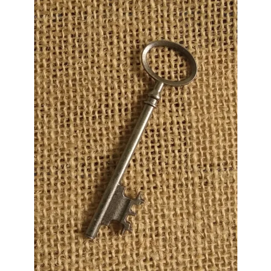 Dark silver colour metal key, prop, crafting supplies