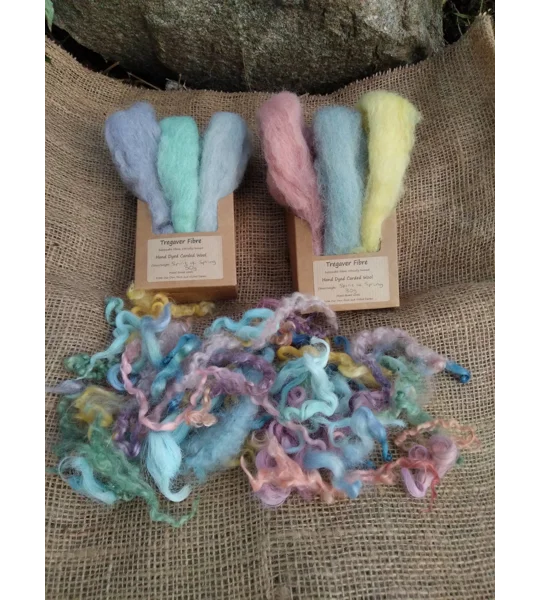 The Spirit of Spring, Carded Wool and Curly Wool Box