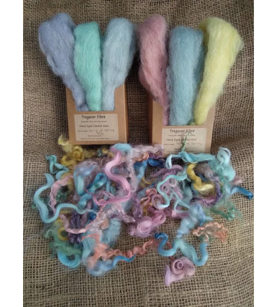 The Spirit of Spring, Carded Wool and Curly Wool Box