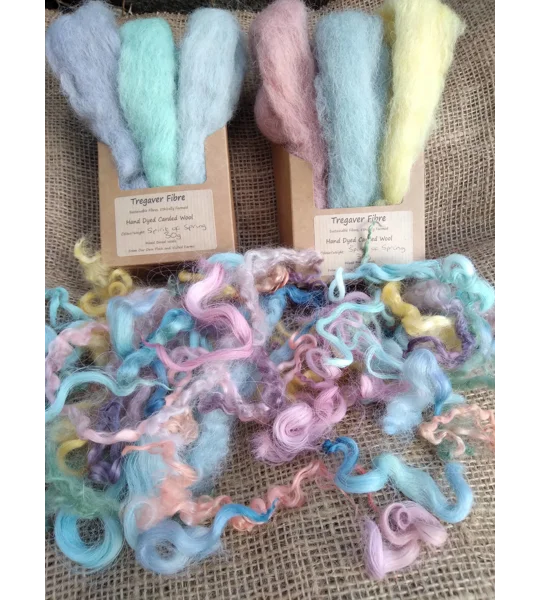 The Spirit of Spring, Carded Wool and Curly Wool Box