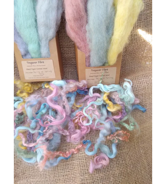 The Spirit of Spring, Carded Wool and Curly Wool Box