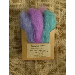 Solar Storm - 3 colour (30g) carded wool pack, Purple, Lilac and Teal